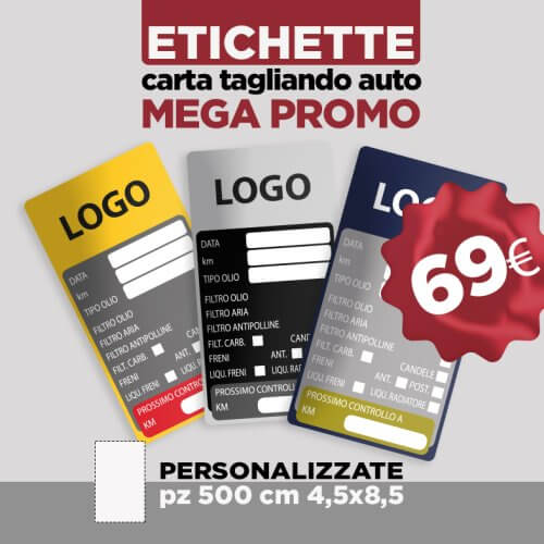 etichette tagliando auto